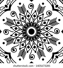 Abstract Vector Mandala for coloring page