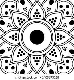 Abstract Vector Mandala for coloring page