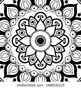 Abstract Vector Mandala for coloring page