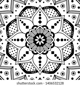 Abstract Vector Mandala for coloring page
