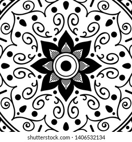 Abstract Vector Mandala for coloring page