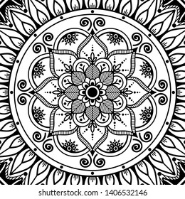 Abstract Vector Mandala for coloring page
