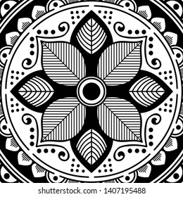 Abstract Vector Mandala for coloring page