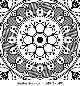 Abstract Vector Mandala for coloring page