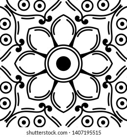 Abstract Vector Mandala for coloring page