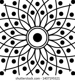 Abstract Vector Mandala for coloring page