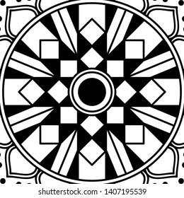 Abstract Vector Mandala for coloring page