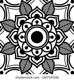 Abstract Vector Mandala for coloring page