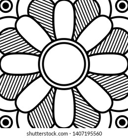 Abstract Vector Mandala for coloring page