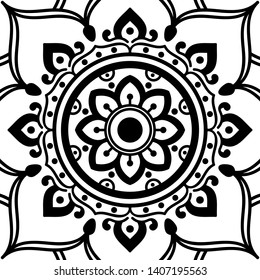 Abstract Vector Mandala for coloring page