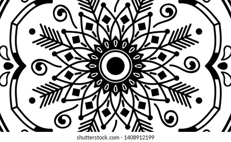 Abstract Vector Mandala for coloring page
