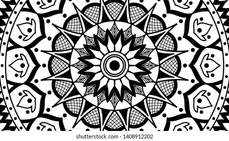 Abstract Vector Mandala for coloring page
