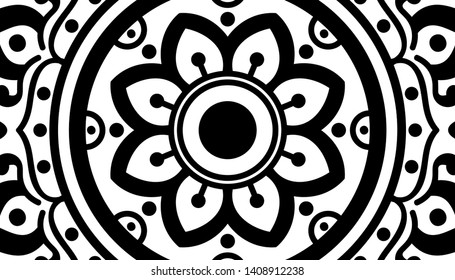 Abstract Vector Mandala for coloring page