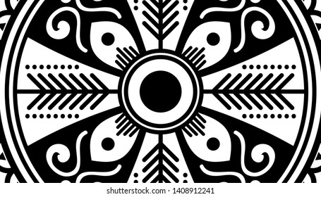 Abstract Vector Mandala for coloring page
