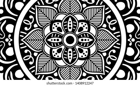 Abstract Vector Mandala for coloring page