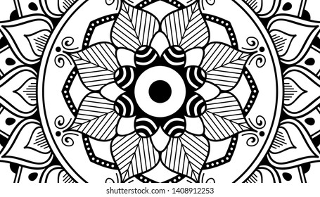 Abstract Vector Mandala for coloring page