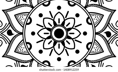 Abstract Vector Mandala for coloring page