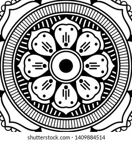 Abstract Vector Mandala for coloring page
