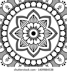 Abstract Vector Mandala for coloring page
