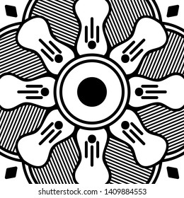 Abstract Vector Mandala for coloring page
