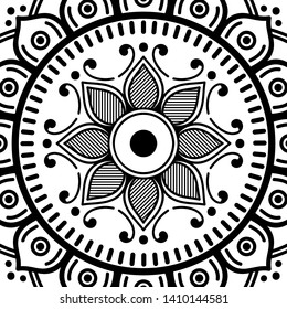 Abstract Vector Mandala for coloring page