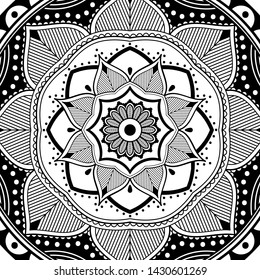 Abstract Vector Mandala for coloring page