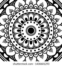 Abstract Vector Mandala for coloring page