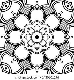 Abstract Vector Mandala for coloring page