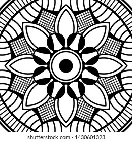 Abstract Vector Mandala for coloring page