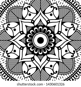 Abstract Vector Mandala for coloring page