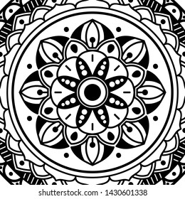 Abstract Vector Mandala for coloring page