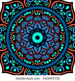 Abstract Vector Mandala. Hand drawn background, vector isolated on white