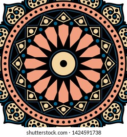 Abstract Vector Mandala. Hand drawn background, vector isolated on white