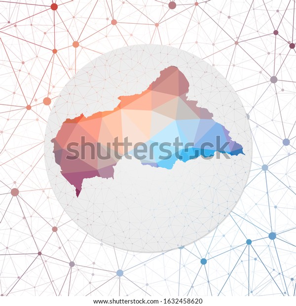 Abstract vector map of CAR. Technology in the\
country geometric style poster. Polygonal CAR map on 3d triangular\
mesh backgound. EPS10\
Vector.