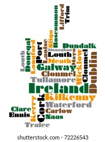 abstract vector map of northern ireland