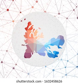Abstract vector map of TAAF (French Southern and Antarctic Lands). Technology in the country geometric style poster. Polygonal TAAF map on 3d triangular mesh background. EPS10 Vector.