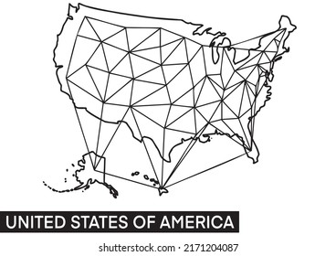 Mapa vector abstracto de los Estados Unidos de América