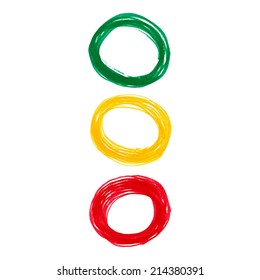 Abstract vector marker stains traffic light