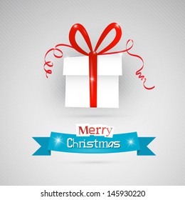 Abstract vector Merry Christmas theme - present on grey background
