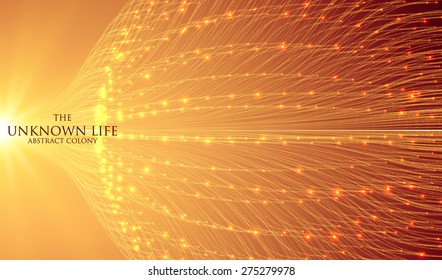 Abstract vector mesh background. Bioluminescence of tentacles. Futuristic style card. Elegant background for business presentations. Eps 10.
