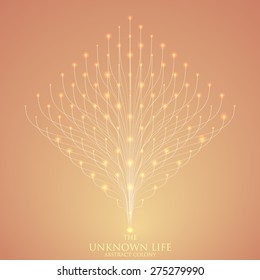 Abstract vector mesh background. Bioluminescence of tentacles. Futuristic style card. Elegant background for business presentations. Eps 10.