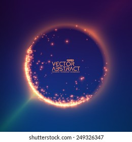 Abstract vector mesh background. Black hole or singularity. Futuristic technology style. Elegant background for business presentations. Flying debris. eps10