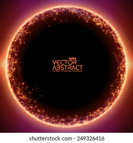 Abstract vector mesh background. Black hole or singularity. Futuristic technology style. Elegant background for business presentations. Flying debris. eps10