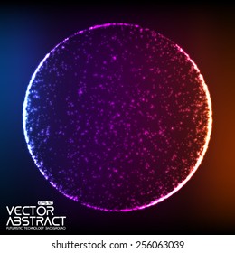 Abstract vector mesh background. Black hole or singularity. Futuristic technology style. Elegant background for business presentations. Flying debris. eps10