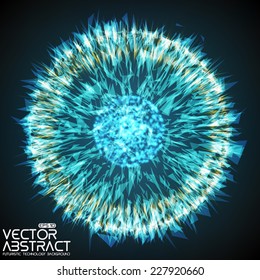 Abstract vector mesh background. Explosion. Futuristic technology style. Elegant background for business presentations. Flying debris. eps10
