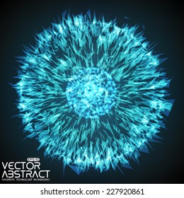 Abstract vector mesh background. Explosion. Futuristic technology style. Elegant background for business presentations. Flying debris. eps10