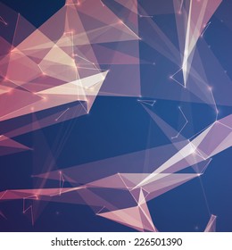 Abstract vector mesh background. Futuristic technology style. Elegant background for business presentations. Flying debris. eps10