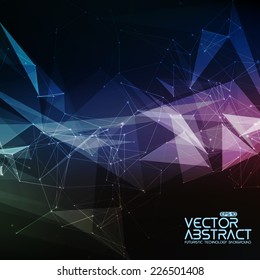 Abstract vector mesh background. Futuristic technology style. Elegant background for business presentations. Flying debris. eps10