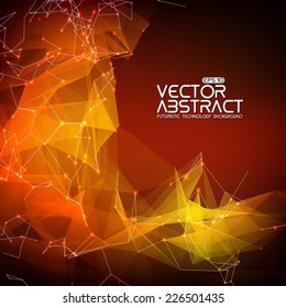 Abstract vector mesh background. Futuristic technology style. Elegant background for business presentations. Flying debris. eps10