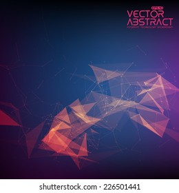 Abstract vector mesh background. Futuristic technology style. Elegant background for business presentations. Flying debris. eps10